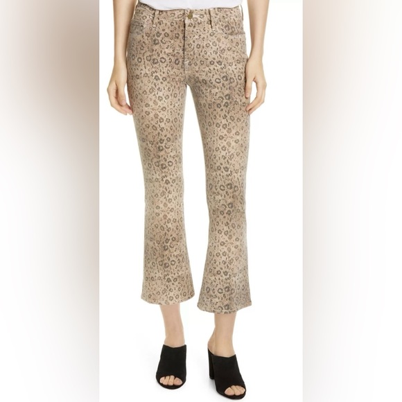 Frame Denim jeans Snake Print Le Crop High Waist mini boot EUC Size 29 - Picture 2 of 10